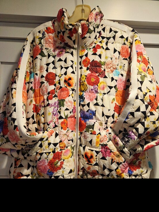 FP Movement by Free People Jackets & Blazers - FP Movement by Free People Floral Quilted Packable Puffer Jacket - White Multi